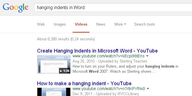 Google query search video