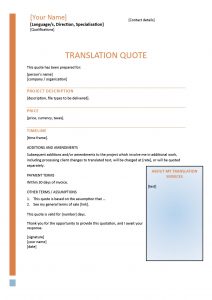 Translation Quote Template 1